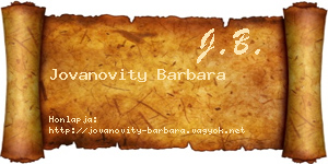 Jovanovity Barbara névjegykártya